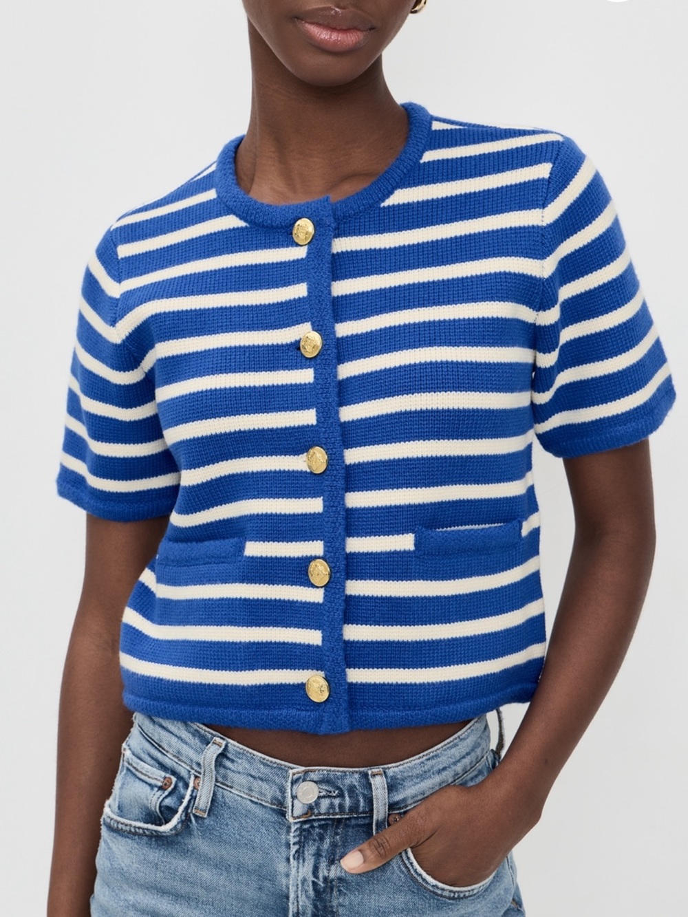 English Factory Knit Striped Cardigan